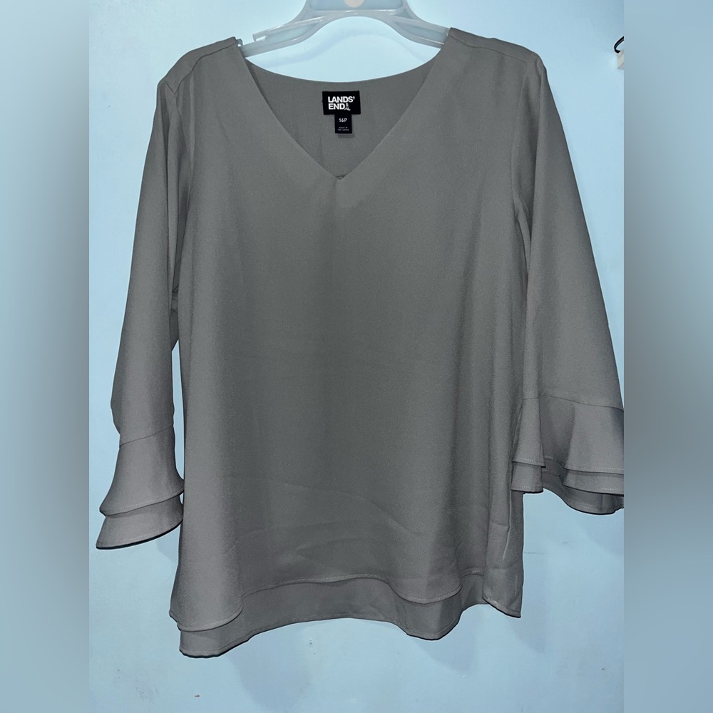 Lands End Grey Blouse